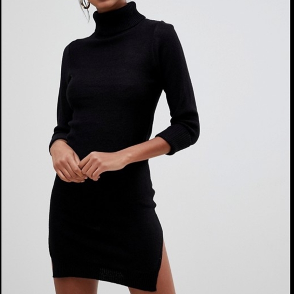 ASOS Dresses & Skirts - ASOS black sweater dress with leg slits